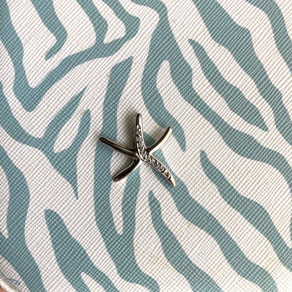 Sterling Silver Diamond Accented Starfish Necklace Charm - Picture 2 of 9